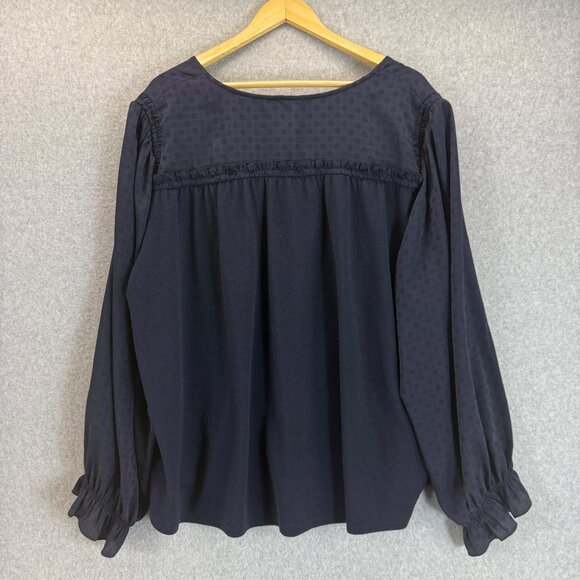 Current Air Los Angeles Womens Navy Blue Long Sleeve Blouse Top FLAW Size 3X - Picture 8 of 16